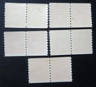 Canada Stamps Mint 1942-43  263-67  kgvi War Issue  Pairs Coil Set