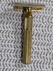 Vintage Gillette Gold Safety Razor Set With Art Deco Case Nice Condition