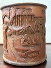 Vintage Chinese Bamboo Handcarved Brush Pot