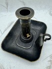 Antique Brass Chamberstick Candle Holder Pushup Square With Snuffer Italy