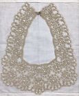 Antique Tatted Lace Collar Dress Handmade Lace Ecru Circa 1890