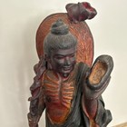 Hand Carved Asian Solid Wood Sculpture 