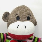 Sock Monkey Dan Dee Plush Red Brown Striped Shirt Heart 21  Large Stuffed Animal