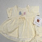 Vintage Carter s Baby Girls 2pc Dress   Bloomers Yellow White Striped Bunny New