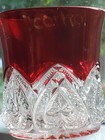 Souvenir Of Oconto  Ruby Flash Glass Small Cup  2 75  High X 2 75 