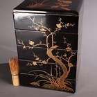 Japanese Lacquer Five-tiered Lunch Boxes 11 46inch Jubako Gold Four Gentlemen