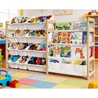 Toy Storage Organizer With Bookshelf - 12 Storage Bins 4-tier Multipurpose Shelf