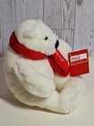 Coca Cola Polar Bear Plush Stuffed Animal Toy 2011 Red Scarf W tag