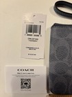 Coach Corner Zip Wristlet In Signature Caq75 Silver chambray