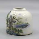 3 3  Chinese Qing Famille Rose Porcelain Mountain Water Small Room Brush Washer