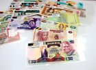 Lots 55 Different World Banknotes Foreign Paper Money English Flags Collections