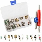 102pcs Car R134a R12 Air Conditioning Ac A c Valve Stem Cores   Remover Tool Kit