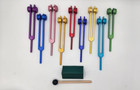 Professionally Tuned 9 Set Solfeggio Frequencies Weighted Color Tuning Fork Set