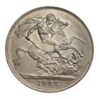 1887 Uk Great Britain Queen Victoria Silver Crown Jubilee Head Large Coin 2a
