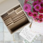 Beautiful Greeting Card Organizer Box With Dividers - Sturdy Linen Storage Bo   