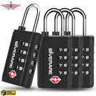 4 Pack Tsa Approved Travel Luggage Locks 4-digit  Open Alert Suitcase Combinatio
