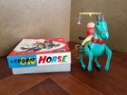Vintage Acrobat On Horse Tin Litho Wind-up Friction Toy Working  see Video   box