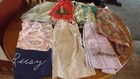 Lot Of 7 Gingham Half Apron Embroidery Vtg Kitchen Cottage Core Farmhouse