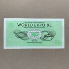 Australian  World Expo  1988  5  Dollar Note Banknote Currency Ephemera Note