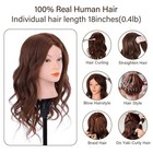 Mannequin Head With 100  Real Hair  18  Hairdresser Cosmetology Training Head   