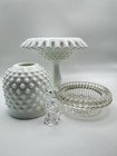 Vintage Fenton Pedestal Hobnail Milk Glass Fairy Lamp Read Condition Notes