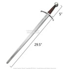 36    Handforged Knights Gothic Medieval Sword Cold Peened Tang W  Scabbard