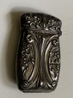 Vtg Ornate Art Nouveau Repousse Sterling Silver Match Safe
