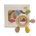 Silicone Teether Baby Teether Wood Ring Teething Toy bulk 3 Sets 