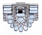 4ct Baguette Cut Lab Created Aquamarine Women s Brooch Pin 14k White Gold Finish