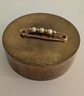 Avon Vintage Gold-tone Faux-pearl Coat Pin Safety Pin Style Brooch