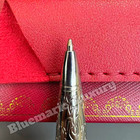 Cartier Santos Silver Double C Logo Engraved Metal Ballpoint Pen Luxury Vip Gift