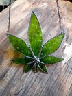 Stained Glass Suncatcher Cannabis Leaf Suncatcher Boho Potleaf Nature Art Weed 