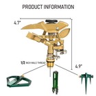 1 2 Inch Zinc Impact Sprinkler Heads - 2 Pack Adjustable 360   Lawn Irrigation
