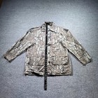 Vintage Saf-t-bak Hunting Jacket Men s Xl Tree Bark Camo Button Front Made Usa