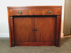 60s Mahogany Sideboard Buffet Dining Table Pulls Out Expandable Saginaw Furn Co 