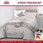 Disney Mickey Mouse Twin Comforter Set 5 Piece Cartoon Bedding  Grey