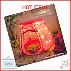 Dishio Ball Pits With 50 Balls  Pop Up Tents For Kids With Star Lights  Ball Pit