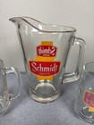 Schmidt Beer Glass Pitcher And 4 Mugs Set Barware Breweriana