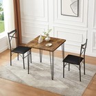 Juego De Comedor Desayunador Moderno 2 Sillas Y Mesa Madera Metal Para Cocina