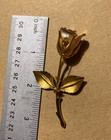 Vintage Silver Gold  Rose Lapel Pin
