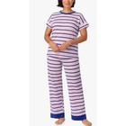 Nautica Pajama Set Women Medium Pink Znt628589 Striped Short Sleeve Loungewear