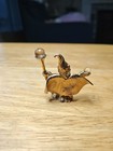 Vtg Spoontiques Wizard Pewter Figure With Staff   2 Swarovski Crystals  1985