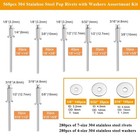 560pcs 304 Stainless Steel Pop Rivets With Washers Assortment Boxed-560pcs 