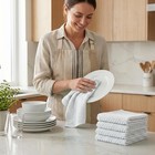 Decorrack 100  Cotton Terry Kitchen Towels  16 X 19 In  White  5 Pack 