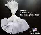 Garage Sale Price Tags Size  5 Blank White Merchandise Hang String Strung