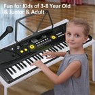 61 Key Electronic Keyboard Piano With Microphone Music Stand Portable Usb Chargi