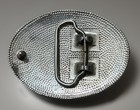 Star Sunflower Etched Silver Tone Black Western Belt Buckle