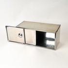 Vintage Mcm Metal Bread Box With Sliding Door Hoosier Style