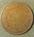 1859 Canada Large Cent  Narrow 9 Circulated Brown Die-crack Queen Victoria Penny