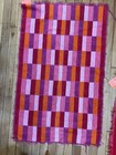 3 Vtg Mid Century Bath Hand Towel  Lot Red Pink Purple